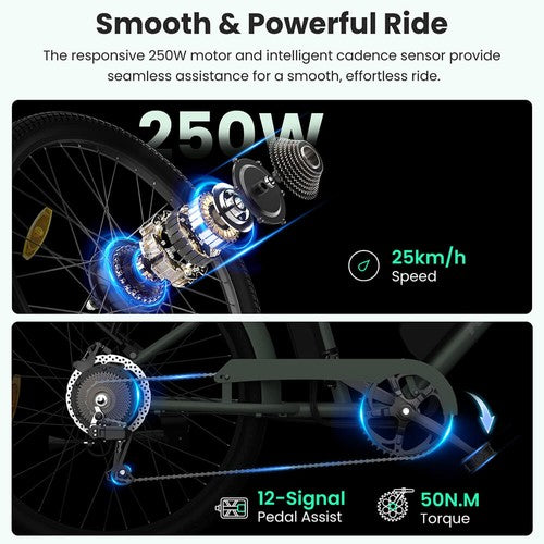 Touroll B2 Elektrinis Dviratis 36V 15.6Ah Touroll B2 Elektrinis Dviratis 36V 15.6Ah
